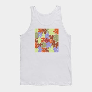 Colorful Smiley Face Puzzle Pieces Tank Top